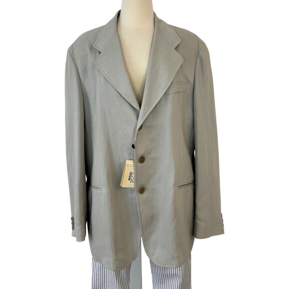 Giorgio Armani Le Collezioni Herringbone Three-Button Blazer Jacket Men's 44